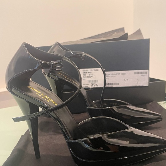 YSL Saint Laurent Zizi 110 Ankle Strap Platform Pumps. Nero size 37.5 - Picture 2 of 6